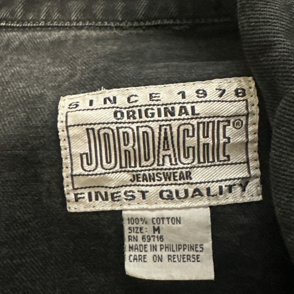Jordache Vintage 90s Black Denim Trucker Jacket Oversized Women's Medium - Picture 4 of 6